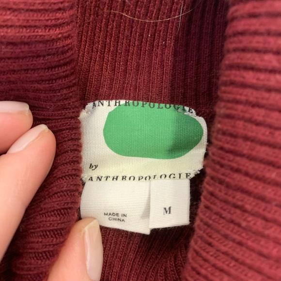 Anthropologie Deep wine sleeveless turtleneck - Picture 4 of 4